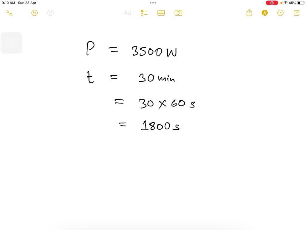 SOLVED Calculate the energy in joules used by a 3,500 W appliance that is operated for 30 minutes