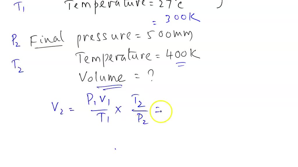 SOLVED: QUESTION 32 He(g) occupies volume of 75 liters while under ...