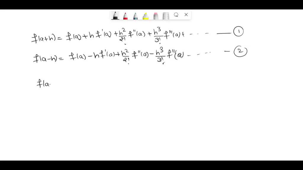 Solved using taylor s series derive the first second and third