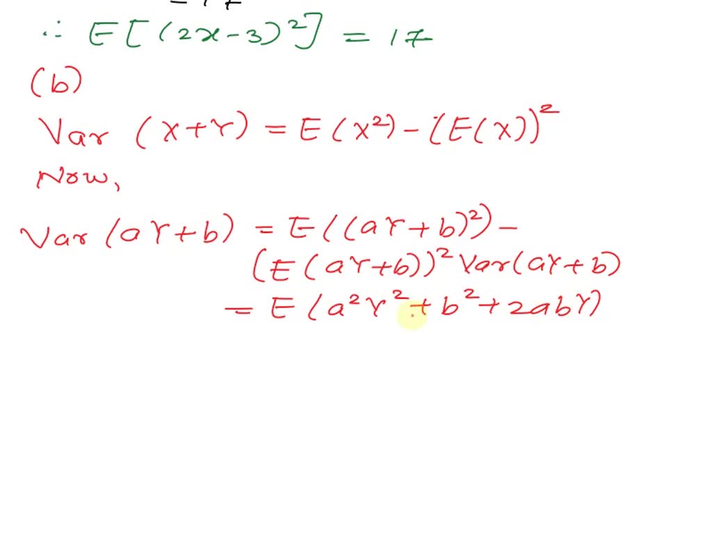 SOLVED: Suppose . And Y Are Two Random Variables With Means /1 And /42 ...