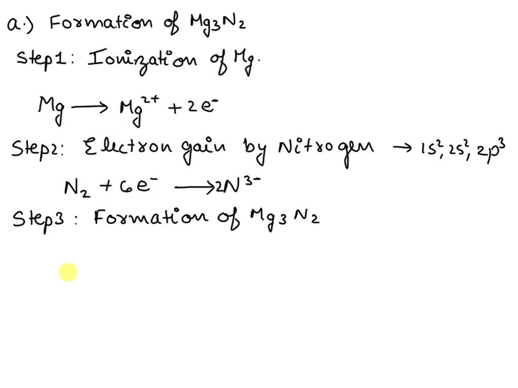 SOLVED: A) Explain The Formation Of Mg3N2 By The Transfer Of Electrons ...