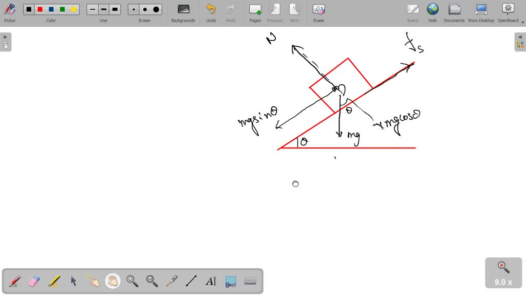 Drawing Incline Symbol SOLVED: Make sketch of an objec inclne like the onle below . friction ...