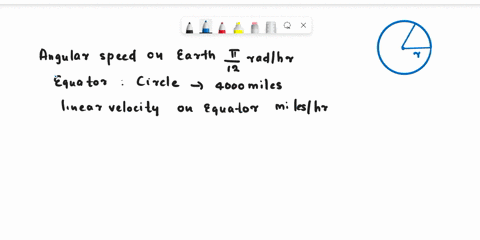 the-angular-speed-of-a-point-on-earth-is-12-radian-per-hour-the-equator-lies-on-a-circle-of-radius-approximately-4000-miles-find-the-linear-velocity-in-miles-per-hour-of-a-point-on-the-equat-11057