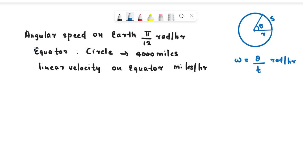 SOLVED The Angular Speed Of A Point On Earth Is 12 Radian Per Hour solved-the-angular-speed-of-a-point-on-earth-is-12-radian-per-hour