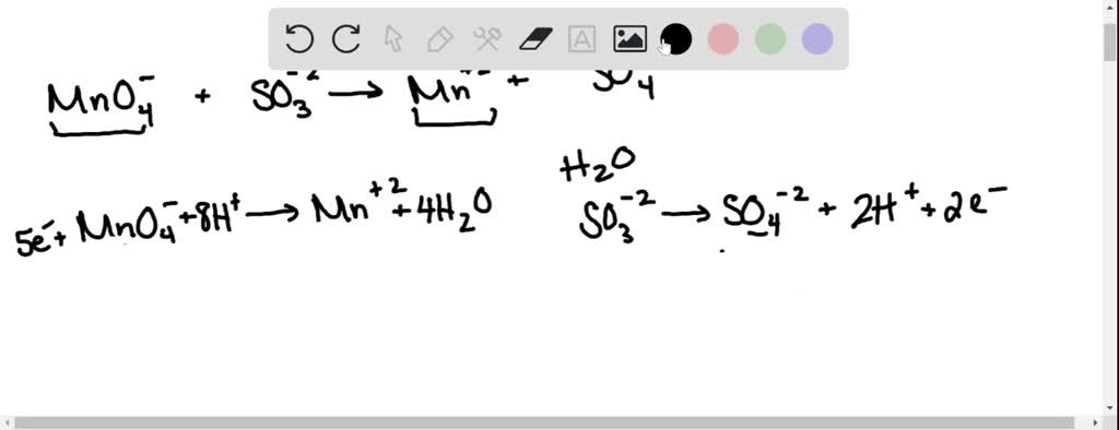 Solved: Balance The Redox Equation By Ion - Electron Method Taking 