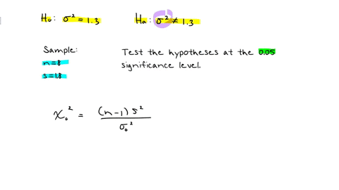the-nicotine-content-of-a-certain-brand-of-cigarettes-is-known-to-be-normally-distributed-with-a-variance-of-13-milligrams-test-the-hypothesis-that-2-13-against-the-alternative-that-13-if-a-71131