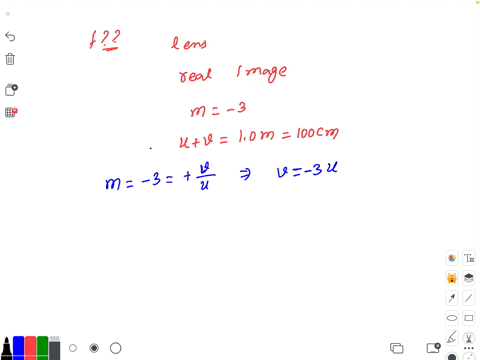 what-is-the-focal-length-of-a-lens-that-produces-a-real-image-three-times-as-large-as-the-object-if-the-distance-between-image-and-object-is-10m-79635