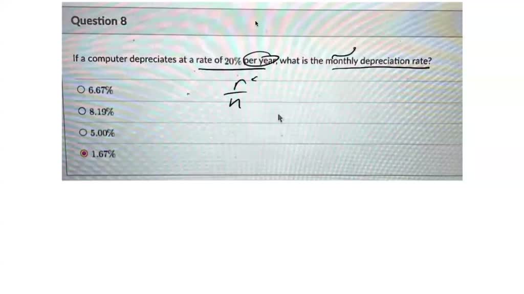 SOLVED If a computer depreciates at a rate of 20 per year, what is