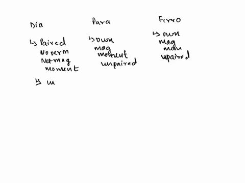 differentiate-between-diamagnetism-paramagnetism-and-ferromagnetism-and-list-the-example-of-materials-that-are-diamagnetic-paramagnetic-and-ferromagnetic-43532