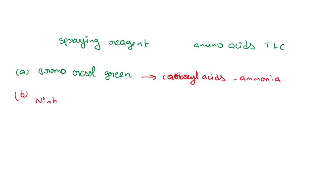 SOLVED Which reagent is used as a spraying agent to detect amino acids