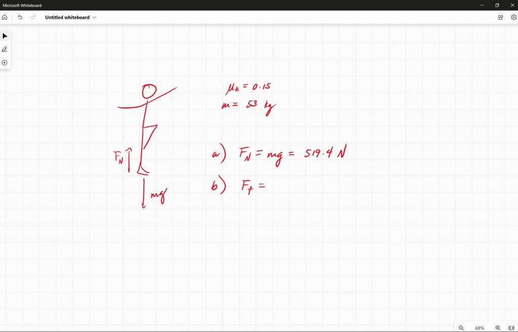 SOLVED 12. A figure skater has mass of 53 kg The coefficient of friction between the