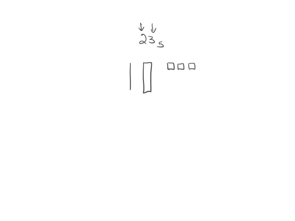 draw base 5 blocks to represent 23 base 5