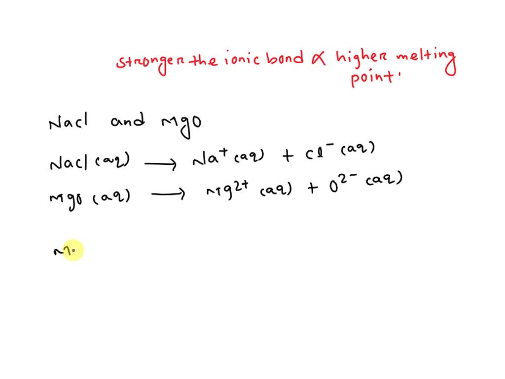 SOLVED: Which compound has a higher melting point; NaCl or MgO? MgO NaCl