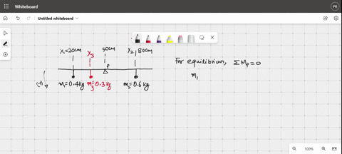 Uniform meter stick supported at the 50 cm mark has mass of...