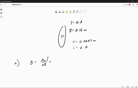 circular-ioop-of-radius-16-cm-carries-current-of-10-second-loop-of-radius-087-cm-having-56-turn-and-current-of-20-a-is-at-the-center-of-the-first-loop-assume-that-the-planes-of-the-two-loops-02799
