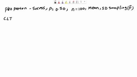 a-random-sample-is-to-be-selected-from-a-population-that-has-a-proportion-of-successes-p050-determine-the-mean-and-standard-deviation-of-the-sampling-distribution-of-for-the-sample-size-n100-01082