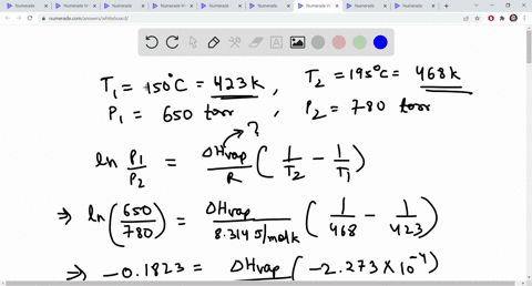 an-unknown-substance-has-a-boiling-point-of-150c-at-650-torr-and-a-boiling-point-of-195c-at-780-torr-what-is-the-heat-of-vaporization-a-222-kjmol-b-126-kjmol-c-667-kjmol-d-294-kjmol-e-184-kj-94162