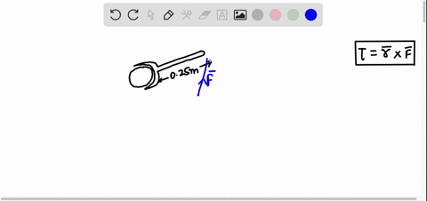 tightening-a-bolt-suppose-you-apply-a-force-of-20-n-to-a-025-meter-long-wrench-attached-to-a-bolt-in-a-direction-perpendicular-to-the-bolt-determine-the-magnitude-of-the-torque-when-the-forc-50711