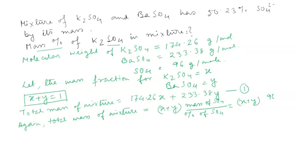 SOLVED: A student, Ken, is given a mixture containing two sulfate ...