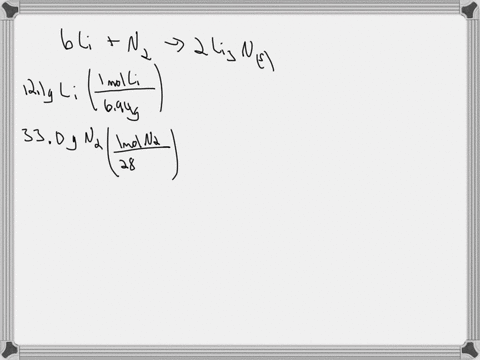 when-heated-lithium-reacts-with-nitrogen-to-form-lithium-nitride-6lis-n2g-2li3ns-what-is-the-theoretical-yield-of-li3n-in-grams-when-121-g-of-li-is-heated-with-330-gof-n2-g-if-the-actual-yie-32978