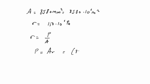 Mmand an axia oad is supported by short w8x40 column of cross sectional area ...