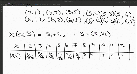 point-a-regular-six-sided-die-is-tossed-twice-on-a-piece-of-paper-write-out-all-the-possible-outcomes-complete-the-following-table-where-the-random-variable-z-is-the-sum-of-the-two-numbers-t-98522
