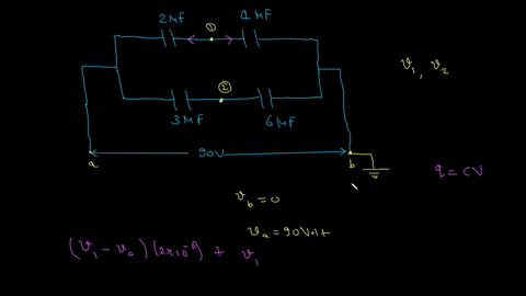 13-four-capacitors-are-connected-across-90-v-voltage-source-as-shown-in-the-figure-20-uf-30-uf-60-lf-whal-is-the-charge-on-the-40-uf-capacitor-what-is-the-charge-on-the-30-uf-capacitor-capac-44762