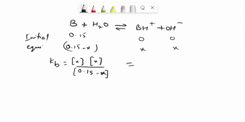 a-hypothetical-weak-base-has-kb-50-108-calculate-the-equilibrium-concentrations-of-the-base-its-conjugate-acid-and-oh-in-a-015-m-solution-of-the-base-b-moll-hb-moll-oh-moll-ph-58148