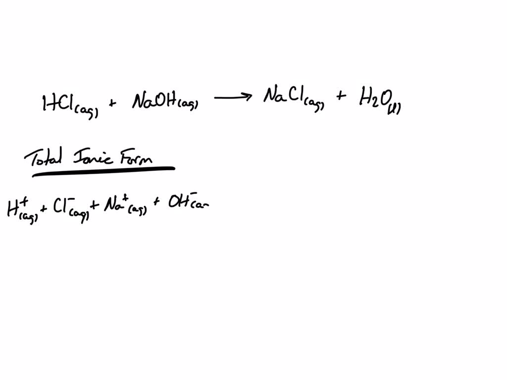 What Are The Spectator Ions In The Reaction Hcl Aq Naoh Aq H2o L Nacl