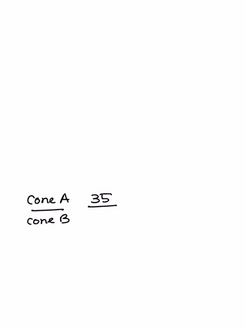 if-the-cones-below-are-similar-what-is-the-ratio-of-the-surface-area-of-cone-a-to-the-surface-area-of-cone-b-21-in-35-in-cone-b-cone-a-21057