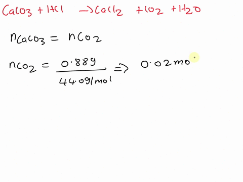 four-grams-of-a-mixture-of-calcium-carbonate-and-sand-is-treated-with-an-excess-of-hydrochloric-acid-and-0880g-of-co2-is-producedwhat-is-the-percent-of-caco3-in-the-original-mixture-0198