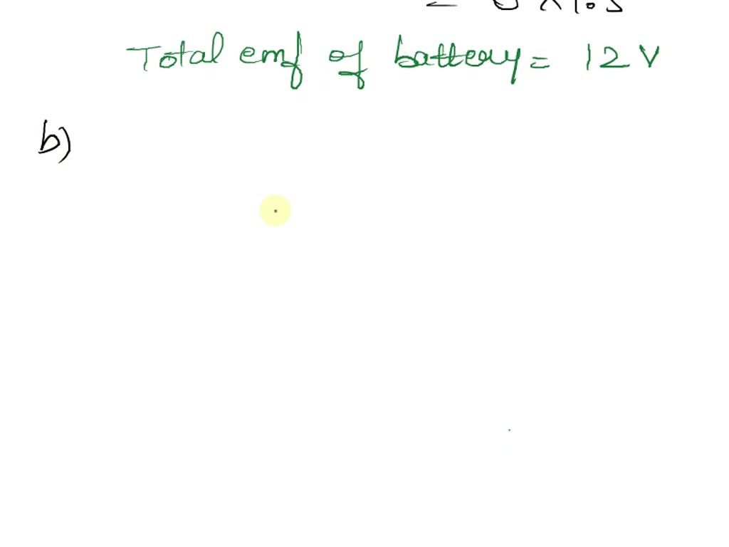 A battery is made up of 8 cells in series. Each cell has an e.m.f. of 1.5 V. The battery is