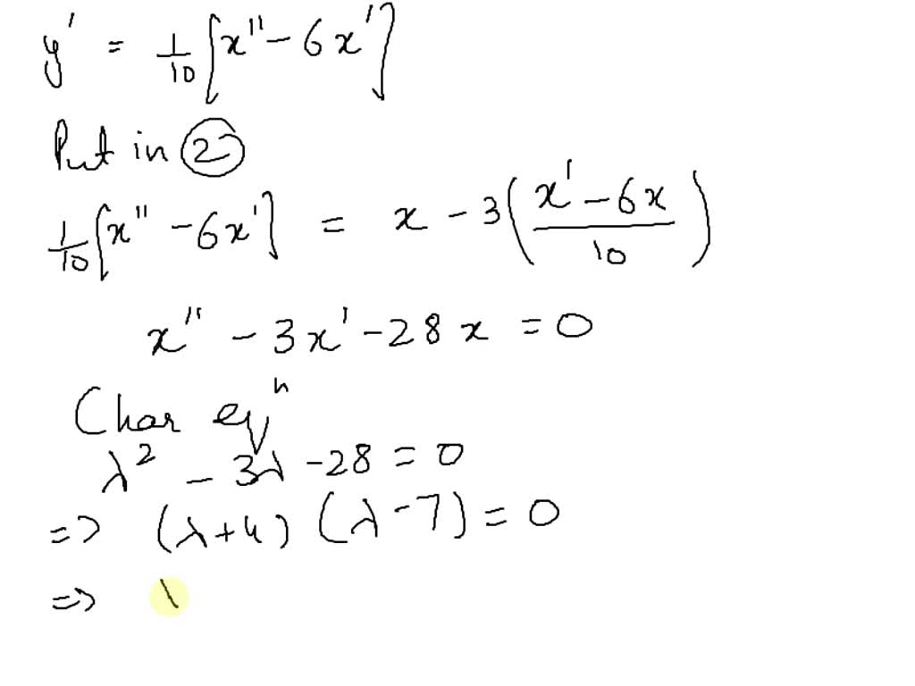 SOLVED: ZILL DIFF EQ MOD AP 11 4.9.002. Solve The Given System Of ...