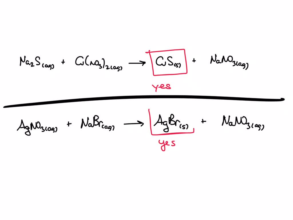 SOLVED Complete the table below by deciding whether a precipitate