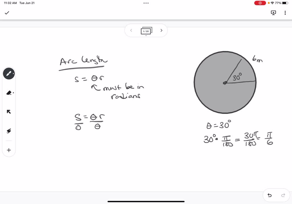 SOLVED: If a central angle of measure 30° is subtended by a circular ...