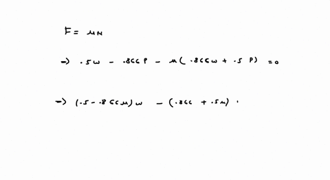 a-horizontal-force-of-p-100-n-is-just-sufficient-to-hold-the-crate-from-sliding-down-the-plane-and-a-horizontal-force-of-p-350-n-is-required-to-just-push-the-crate-up-the-plane-determine-the-26544