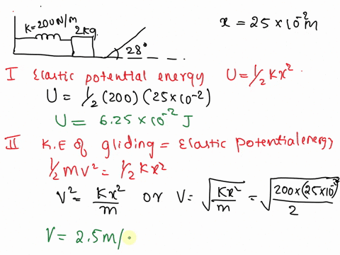 1a-block-with-a-mass-of-20kg-is-held-against-a-horizontal-spring-with-a-spring-constant-200nmthe-block-compresses-the-spring-25cm-from-its-equilibrium-position-after-the-block-is-released-it-07337