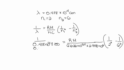 for-one-line-of-the-hydrogen-spectrum-is-4118-x-10-4-cm-use-this-value-in-the-rydberg-equation-to-calculate-the-rh-value-using-n1-2-and-n2-6-use-1-rhhc-1nx2-1ny2-48004