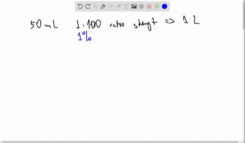 if-50-ml-of-a-1100-ratio-strength-solution-were-diluted-to-one-liter-what-would-be-the-percentage-strength-wv-of-the-dilution-the-concentration-of-the-dilution-73454