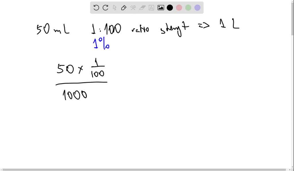 SOLVED if 50 ml of a 1100 ratio strength solution were diluted to one