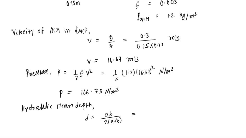 SOLVED Determine the equivalent rectangular shaped duct sizes for the
