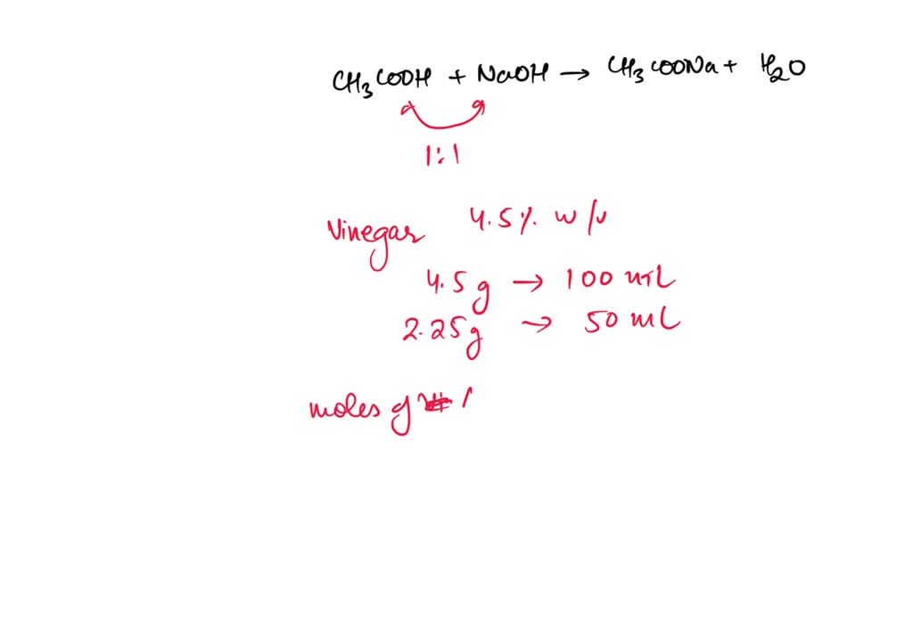 SOLVED Vinegar brands in the market contain 4.5 w/v of acetic acid