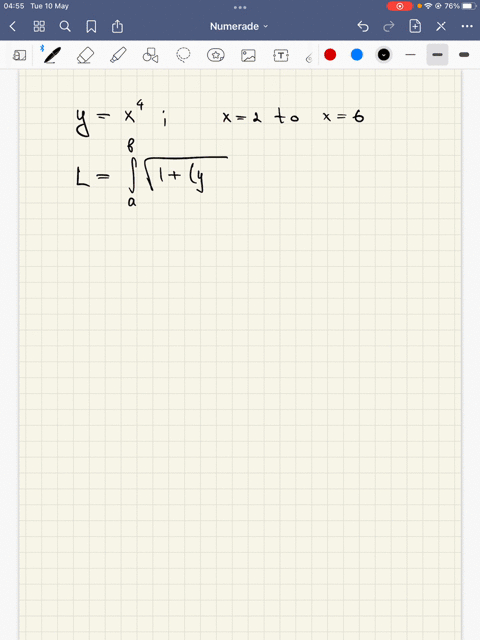 express-the-arc-length-of-the-curve-yx4-between-x2-and-x6-as-an-integral-but-do-not-evaluate-4-11001