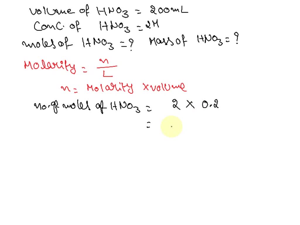 SOLVED: How many moles of HNO3 are present in 450 g of HNO3?