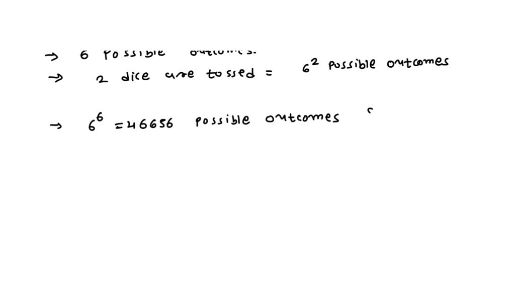 SOLVED 1. Six fair dice are thrown What is the probability that a full