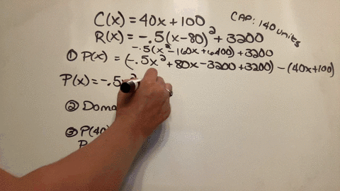 for-a-certain-company-the-cost-function-for-producing-x-items-is-cx40x100-and-the-revenue-function-for-selling-x-items-is-rx05x8023200-the-maximum-capacity-of-the-company-is-140-items-the-profit-fun-3