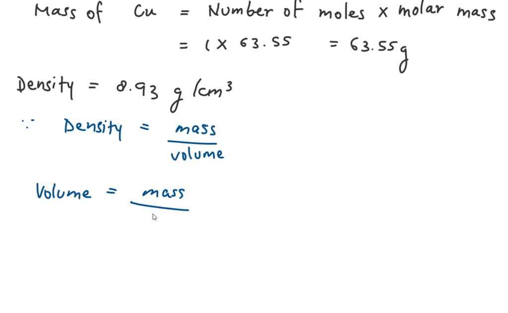 SOLVED: Calculate the dimensions in (mm) of a cube containing 1 mole of