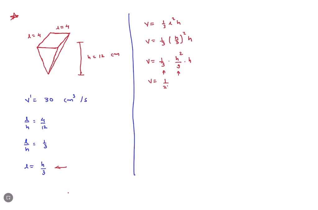 solved-an-inverted-pyramid-being-filled-with-water-constant-rate-of