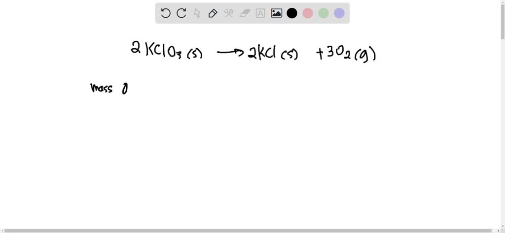 SOLVED: Thermal decomposition of KClO3(s) yields KCl(s) and O2(g). When ...