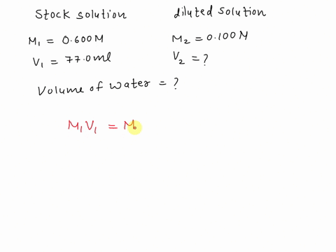 question 60f26 a 970 ml aliquot of 0600 m stock solution must be ...